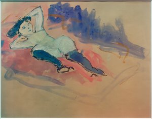Helene med blå strømper av Marianne von Werefkin