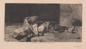 Arabe veillant le corps de son ami (arabisk som våker over vennens kropp) av Marià Fortuny
