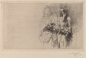 Croquis (to arabiske figurer) av Marià Fortuny