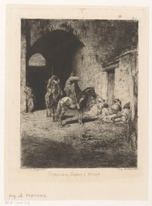 Bewakers van de kasba te Tetouan Casbaha Tetuan Guard (tittel på objekt) av Mariano José María Bernardo Fortuny y Carbó
