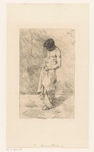 Stående mannlig modell av Mariano José María Bernardo Fortuny y Carbó