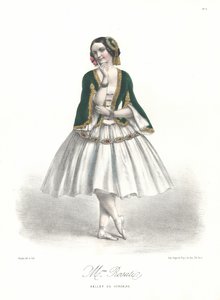 Den italienske ballettdanseren Carolina Rosati i Adolphe Adams ballett Le Corsaire ved Paris Opera av Marie Alexandre (after) Alophe