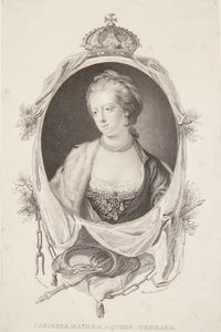 Portrett av Caroline Mathilde av Marie Anne Bourlier