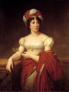 Portrett av Germaine Necker, baronesse av Stael Holstein kalt Madame de Stael (1766-1817), sveitsisk romanforfatter og essayist. Maleri av Marie Eleonore Godefroid (1778-1849) av Marie Eleonore Godefroid