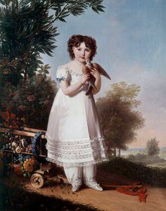 Portrett til fots av Napoleone Elisa Bacciochi, prinsesse av Piombino (datter av Elisa Bonaparte og prins Felix Bacciochi) (fremtidig grevinne Camerata) (1806-1869) Maleri av Marie Guilhelmine Benoist (1768-1826) 1810 Søn. 1,46x1,14 m