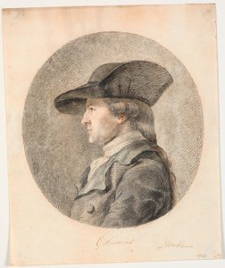 Portrett av J.F. Clemens. Profil til venstre