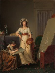 Interiøret til et Atelier av en kvinnelig maler, 1789.