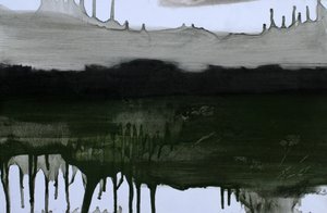 Usett landskap, 2023 (olje og kull på papir)