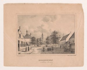 Landsbyutsikt i Amerongen Hoogerwerf i landsbyen Amerongen (tittel på objekt) av Marinus Adrianus van Straten