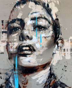Materia nr. 2, serie VIII, 2025 (akryl og olje på omvendt lerret) av Mario Henrique