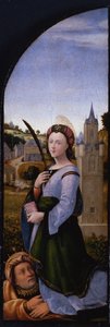 Triptych: Saint Barbara og hennes far Dioscurus, 1500