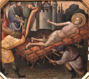 The Martyrdom of St. Lawrence (tempera på panel)