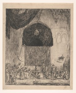 Spiser orientalske menn av Marius Bauer (signed by artist)