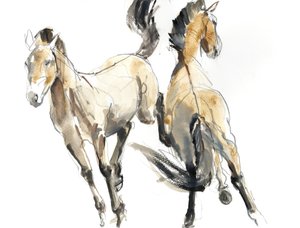 Horsing, 2013 (akvarell og pigment på papir)