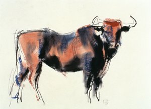 Red Bull, 1998 (grafitt, conte og kull på papir) av Mark Adlington
