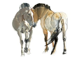 Rencontre (Przewalski), 2013, (akvarell og pigment på papir)