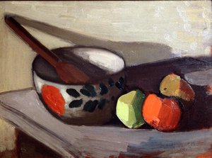 Skål, skje og epler av Mark Gertler