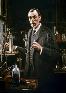 Sir William Ramsay i laboratoriet sitt av Mark Richard Milbanke
