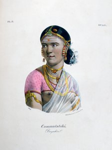Kvinnelig danser bayadere, 1828 av Marlet et Cie