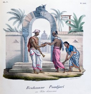 Utenfor et tempel, India, 1828 av Marlet et Cie