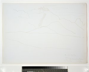 Fjelllandskap med skyer av Marsden Hartley