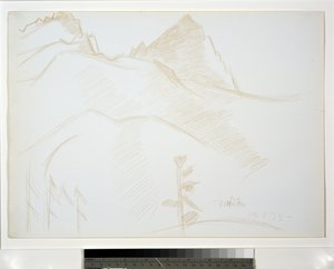Fjelllandskap med furutrær av Marsden Hartley