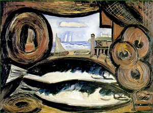 The Fish House, New England, 1934 av Marsden Hartley