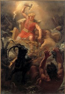 Le combat de Thor (Tor) avec les Geants - Thors kamp med kjempene - Winge, Marten Eskil (1825-1896) - 1872 - Olje på lerret - 484x333 - Nationalmuseum Stockholm