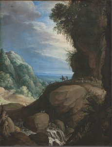 Italiensk fjelllandskap med hyrder