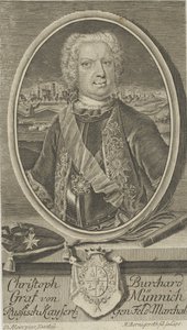 Portrett av grev Burkhard Christoph von Munnich 1683-1767, ca 1730.