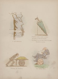 Side fra Humors of Cynicus (farget gravering)