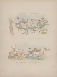 Side fra Humors of Cynicus (farget gravering)