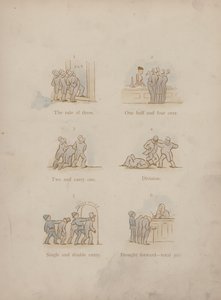 Side fra Humors of Cynicus (farget gravering)