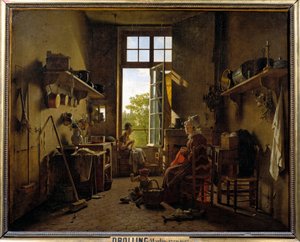 Interiør i et kjøkkenmaleri av Martin Drolling (1752-1817) 1815 Søn. 0,65x0,8 m