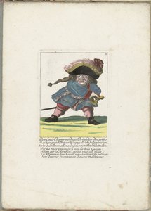 De Franse dwerg Don Luis Champ-merdant, ca. 1710 Don Luis Champ-merdant, Brigadier of the Little Masters, Grand Breteur of France, i spissen for Gascons mot de tyske stridsmennene, og slo ned bataljonene deres (tittel på objekt) Il Callotto gjenopplivet av Martin Engelbrecht (attributed to)