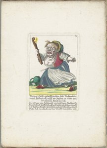 De dwerg Malper Höllriglin als waardin, ca. 1710 Malper Höllriglin Würthin og avlsmor ved Hünerloch auff der Pasteij, i et rart søksmål (tittel på objekt) Il Callotto resurcitato eller nyinnredet lite skap (serietittel av Martin Engelbrecht (attributed to)
