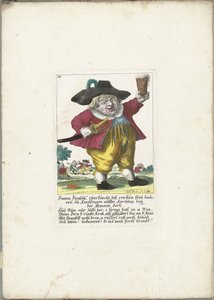 Dwergen Simon Flenschl, ca. 1710 Simon Flenschl, formann for de rike Freij-bøndene i Knolsingen på Kirchtag nær Gmain Zech (tittel på objekt) Il Callotto resurcitato eller nyinnredet lite skap (serietittel) av Martin Engelbrecht (attributed to)