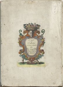 Titteltrykk for serien: Il Callotto resurcitato eller Nyinnredet mellomstore skap, ca. 1710 Il Callotto resurcitato eller nyinnredet lite skap (serietittel) av Martin Engelbrecht (attributed to)