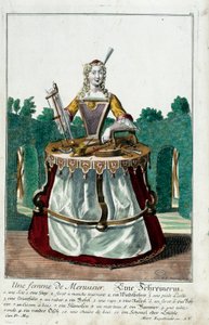 Metier: En snekkerkone. Gravering av Martin Engelbrecht (1684-1756), i "" New assembly of the manouvries habilles"" 1700-tallet, Tyskland. Paris, dekorativ kunst av Martin Engelbrecht