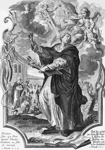 Vincent Ferrer (1350-1419), spansk dominikaner, gravering av Martin Engelbrecht (1684-1756) av Martin Engelbrecht