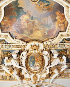 Noah og familien hans går inn i arken, i kapellet, Chateau de Fontainebleau, Frankrike av Martin Fréminet