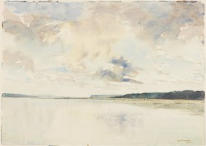 The Mouth of the Seine (blyant og akvarell på papir) av Martin Hardie