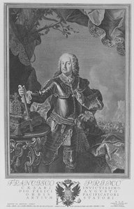 Frans I, den hellige romerske keiseren, gravert av Philipp Andreas Kilian av Martin II Mytens or Meytens