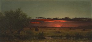 Enger i New Jersey ved solnedgang av Martin Johnson Heade