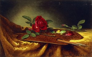 Roser på en palett, 1880-tallet av Martin Johnson Heade