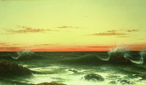 Havbilde: Solnedgang, 1861 av Martin Johnson Heade
