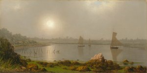 York Harbor, kysten av Maine av Martin Johnson Heade