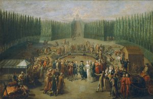 Legger grunnsteinen til Temple of Concordia i Laxenburg