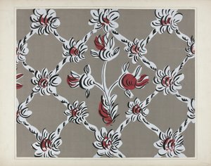 Håndmalt veggdetalj, ca. 1938.