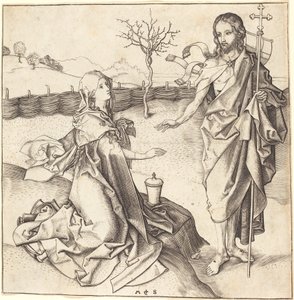 Kristus viser seg for Maria Magdalena av Martin Schongauer